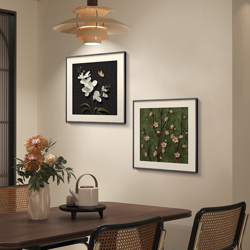 Retro Nanyang style restaurant decorative painting 2024 new style medieval style dining room hanging painting combination dining table background wall mural