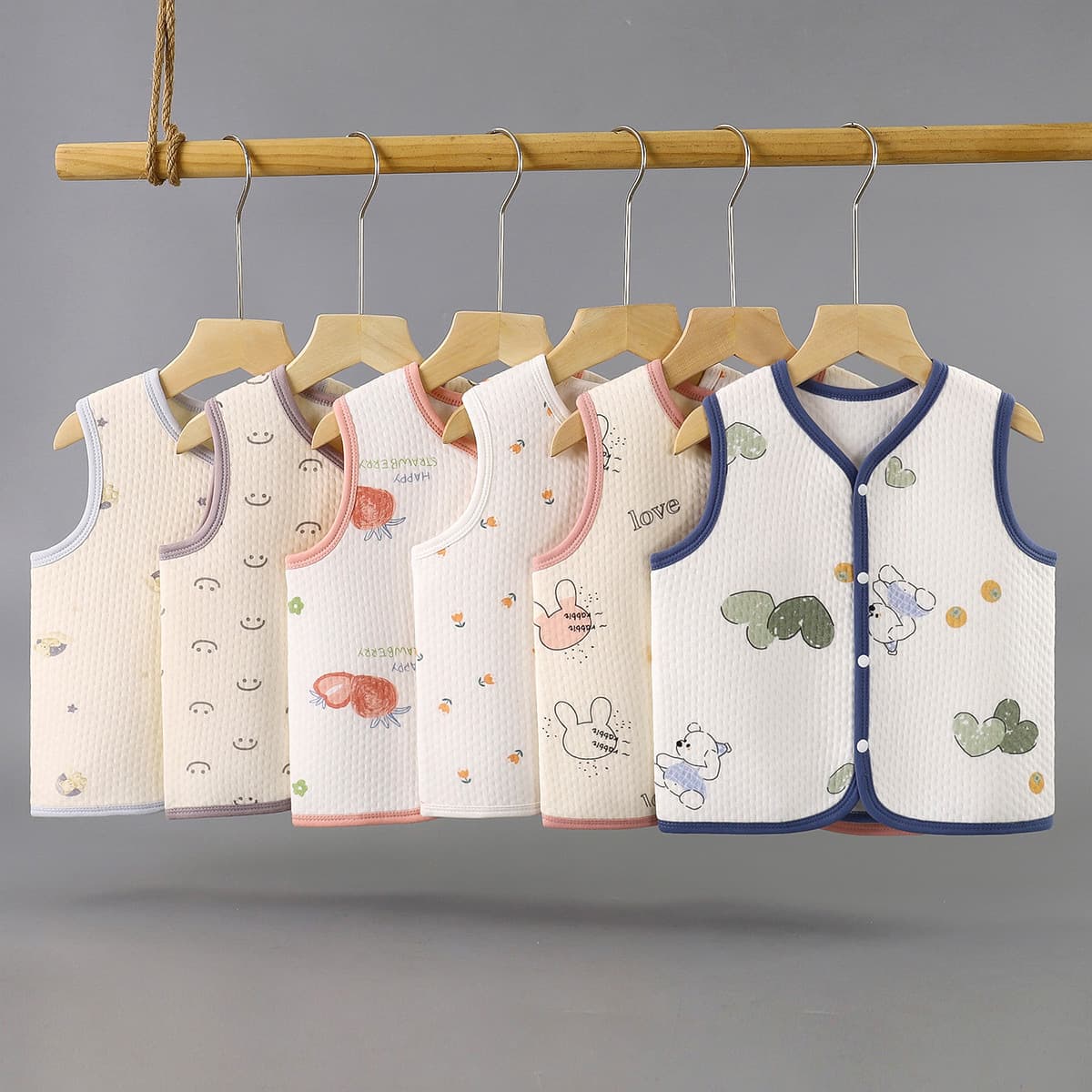 Infant Vest Spring/Autumn Style Pure Cotton Category A Children's Warm Waistcoat Unisex Babies Quilted Top Outer Wear Kids Clothing