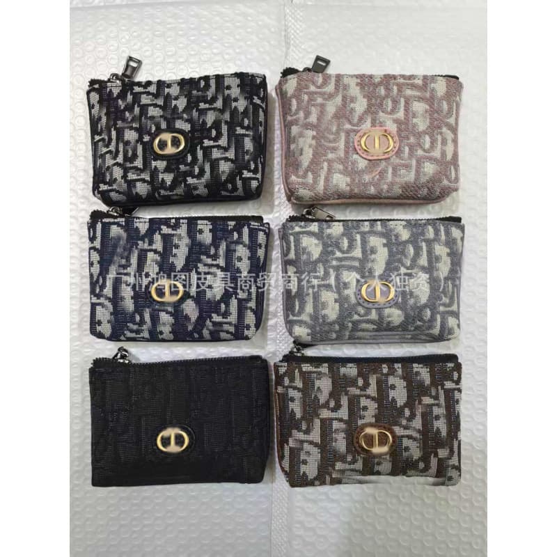 Cross-border Wholesale Classic Printed Coin Purse Keychain, European and American Fashion New Style Short Wallet Organizer for Men and Women