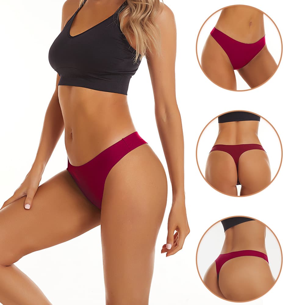 Bright red thong for women's zodiac year, daily plus-size up to 200 jin, suitable for European and American seamless underwear, sports fitness wear