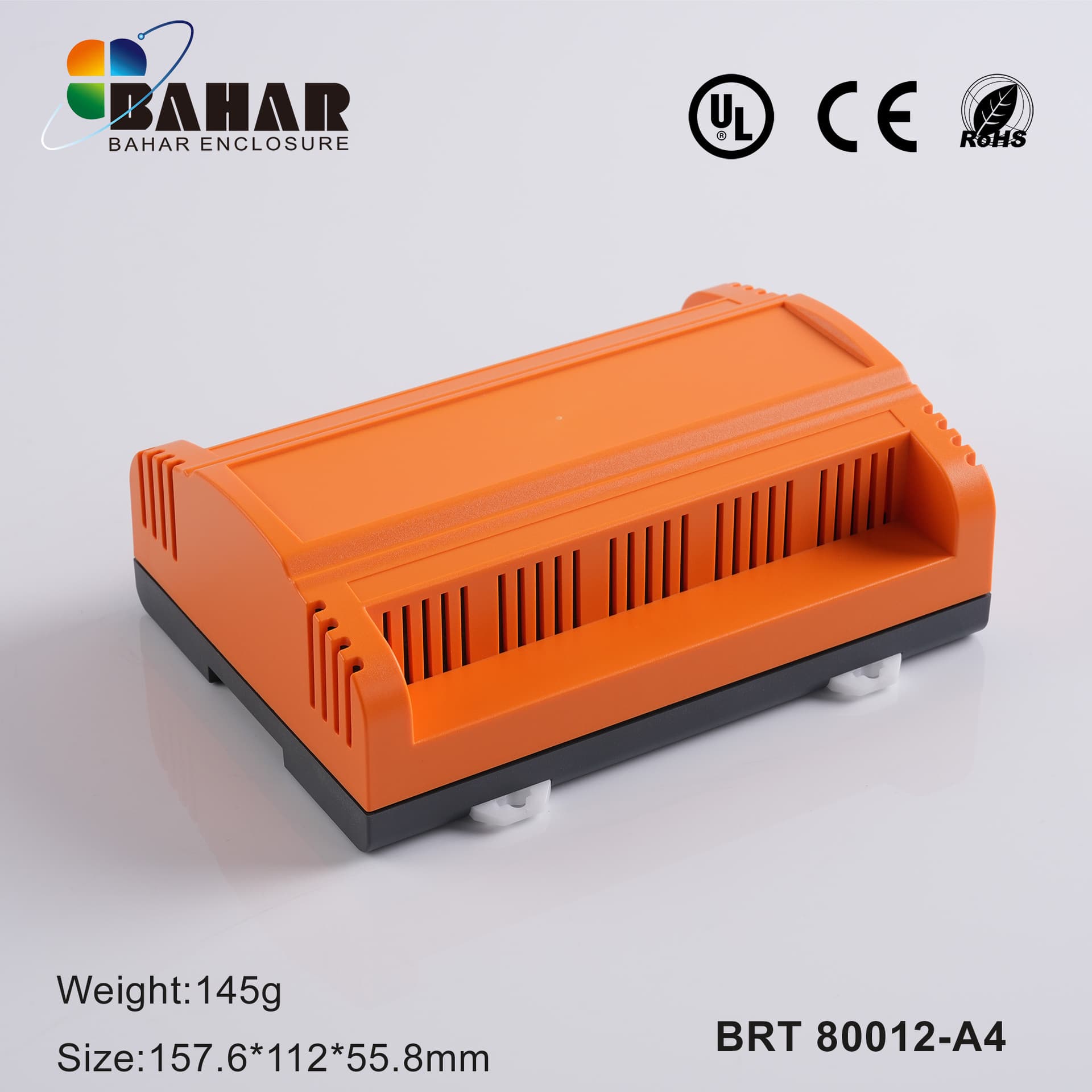 ABS flame-retardant material temperature controller housing, PLC industrial control box, instrumentation and guide rail, Bahar BRT80012