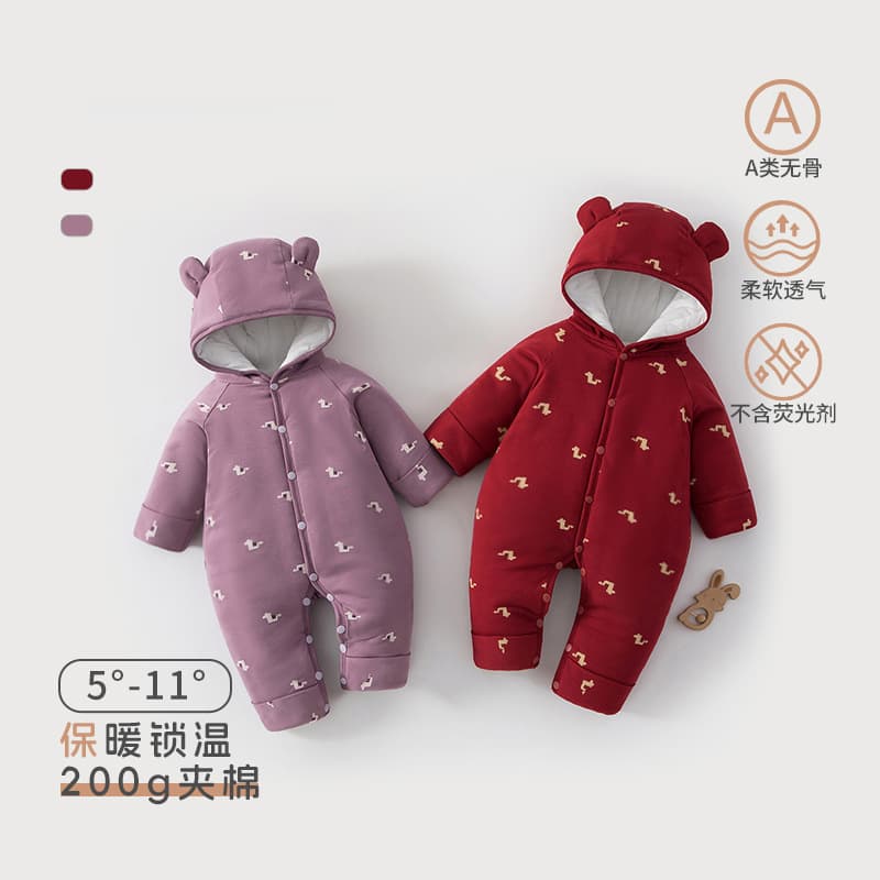 Baby Clothing A-Class Cotton Padded Winter Warm Thickened Hand and Foot Covering Romper Infant Outdoor Wear Anyang Children's Clothing