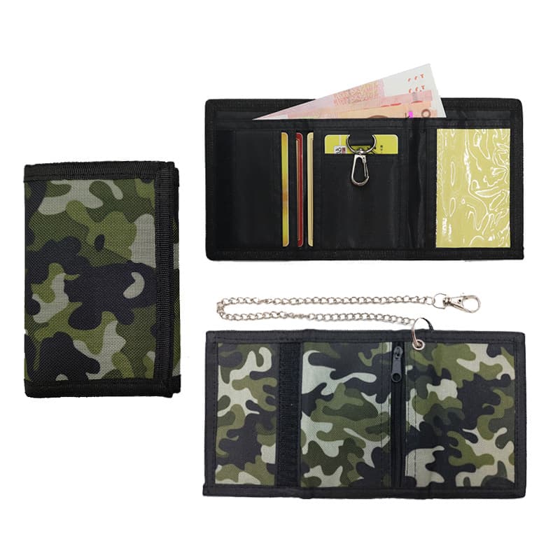 Foldable Waterproof Men's Wallet Outdoor Tactical Waist Seal Money Clip Factory Chain Anti-Theft Bag Oxford Lining Inner Material