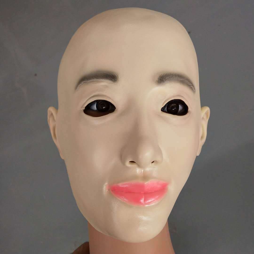 Hot-selling Creative Female Mask Hood Halloween Movie Party Live Stream Costume Latex Bald Female Head Mask