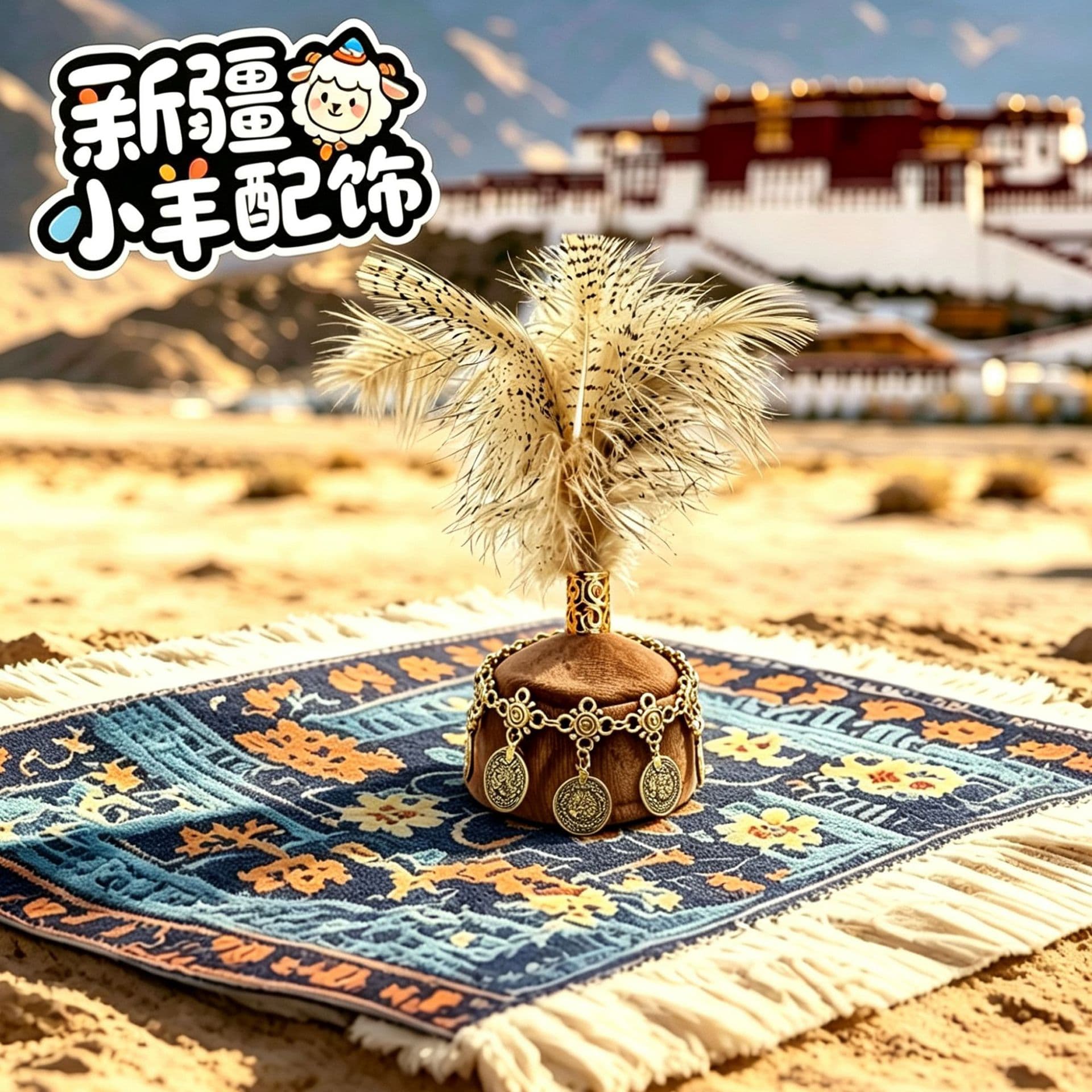Xinjiang Sheep Hat Accessory Headwear Xinjiang Creative Sheep Hat DIY Toy Ethnic Style Souvenir