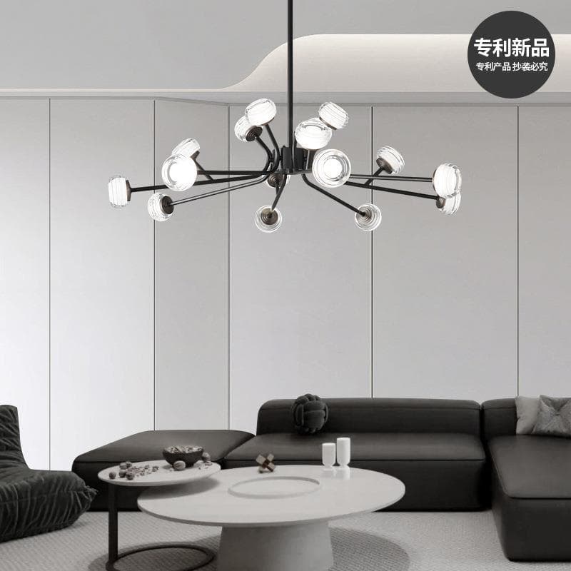 Zhongshan Factory, Zhongshan Guzhen Showroom: Nordic Living Room Chandelier, Modern and Grand, All-Copper Light Luxury Molecular Lamp (Creative Design)