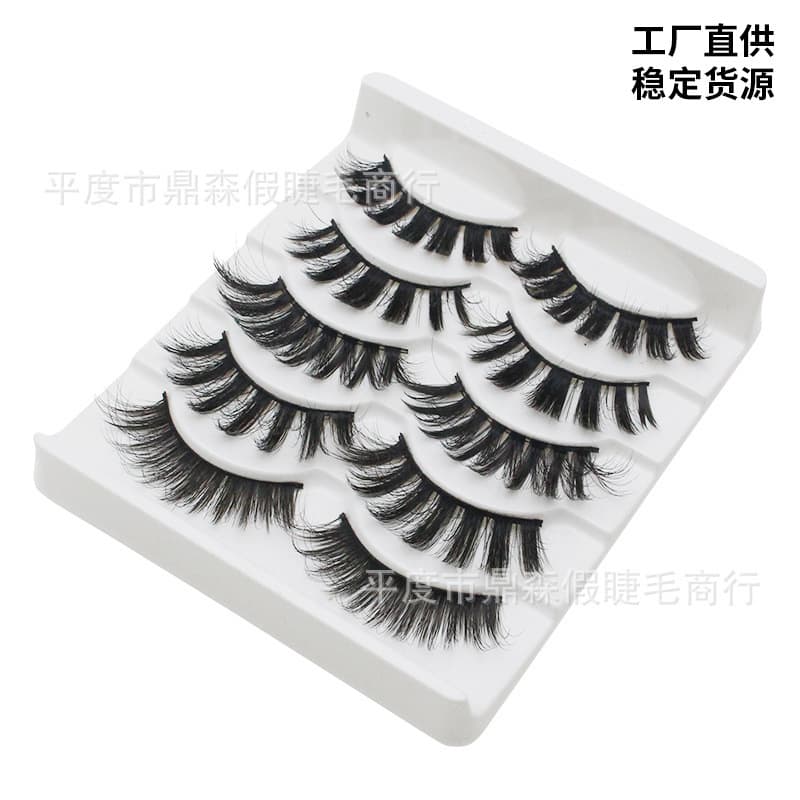 DINGSEN multi-layered three-dimensional false eyelashes, cross-border stable supply, 5 pairs of soft eyelashes, multiple styles and LOGOs