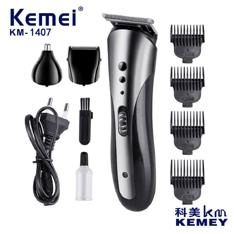 Kemei Multifunctional Electric Hair Clippers Shaver Nose Hair Trimmer Set Stainless Steel Blade Hair Cutting Machine for Men
