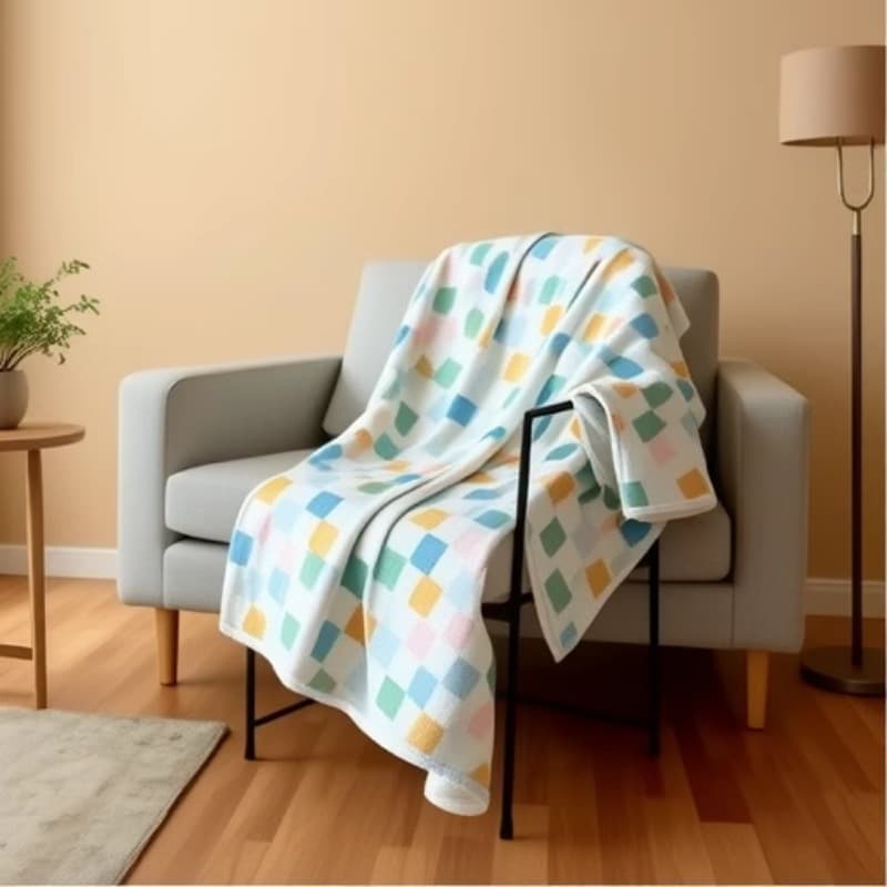Custom Block Minimalist Style Flannel Children's Blanket Double-Sided Print Skin-Friendly Baby Coral Fleece Blanket