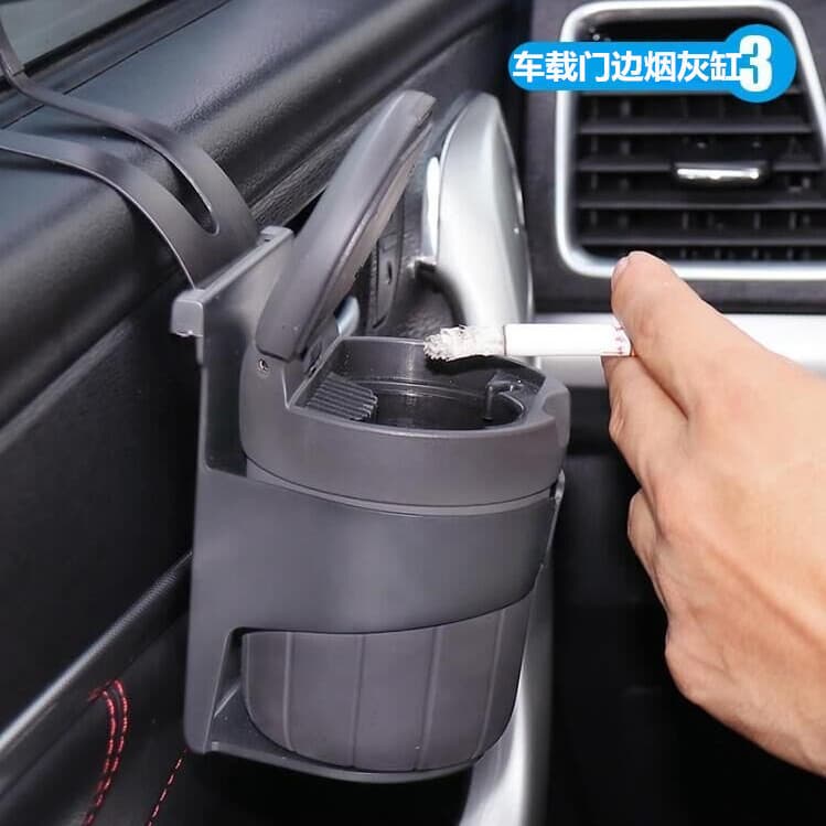 Car Door Side Ashtray Hanging Car Cup Drink Holder Multi-functional In-car Vehicle Ashtray LED Night Light