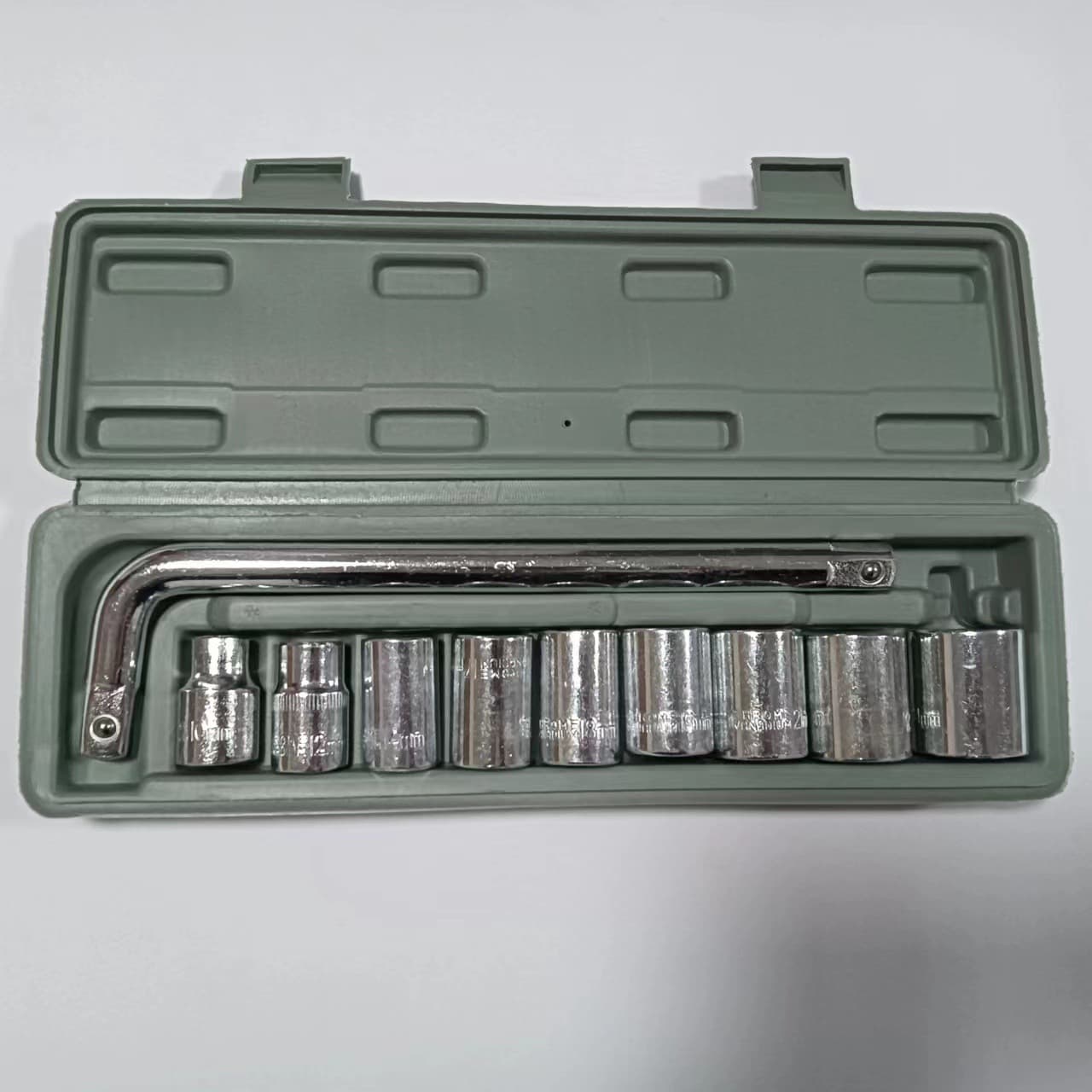 10-Piece Socket Combination Tool Set with Bent L-Shaped Wrenches for Home and Automotive Repair