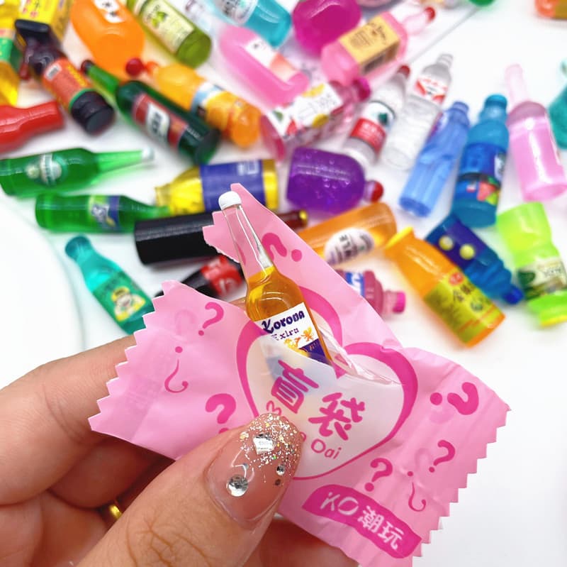 Mini Food Snack Toy Resin Material Blind Box Wine Bottle Independent Display Item Decorative Net Weight Food Model Home Goods