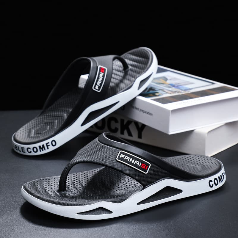 Cross-border drop shipping flip flops for men, summer outdoor wear, soft thick sole, durable, casual and stylish, wholesale