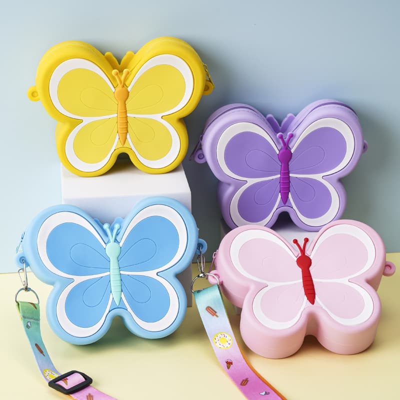 Fashionable and Stylish Bow Creative Silicone Bag Little Girl Shoulder Crossbody Bag Versatile Cute Children's Bag