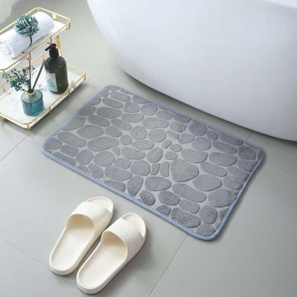 Cross-border Supply Small Stone Coral Velvet Doormat Easy Care Washable Bathroom Mat Water Absorbent Non-slip Mat