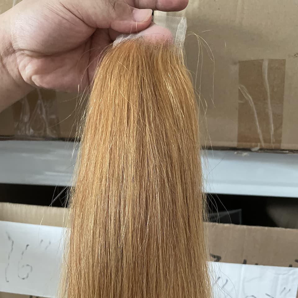 Straight Lace Closure 4x4 13x4 6x6 #27 Lace Closure Human Hair Lace Piece European and American