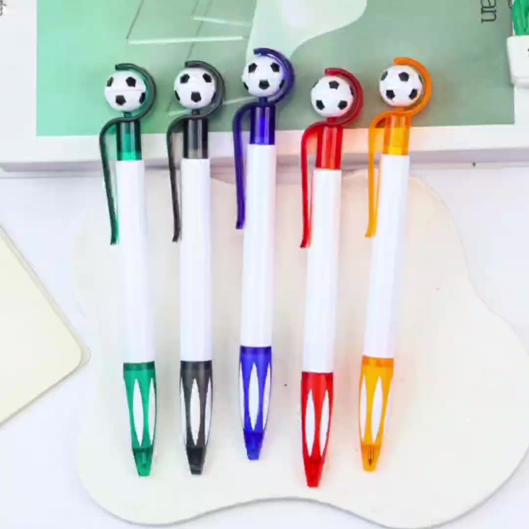Creative rotating football press ballpoint pen black student water pen smooth oil pen office business signature pen