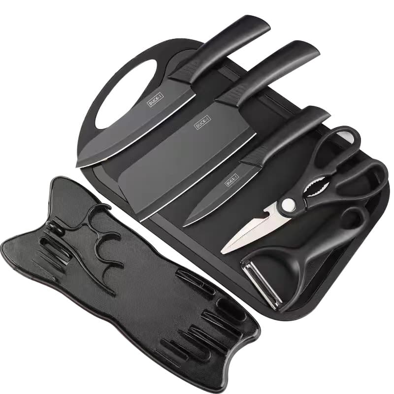 Knife Stainless Steel Chef Knife Set Yangjiang Kitchen Knife Vegetable Peeler Cutting Board Combination Knife Set Gift 7-Piece