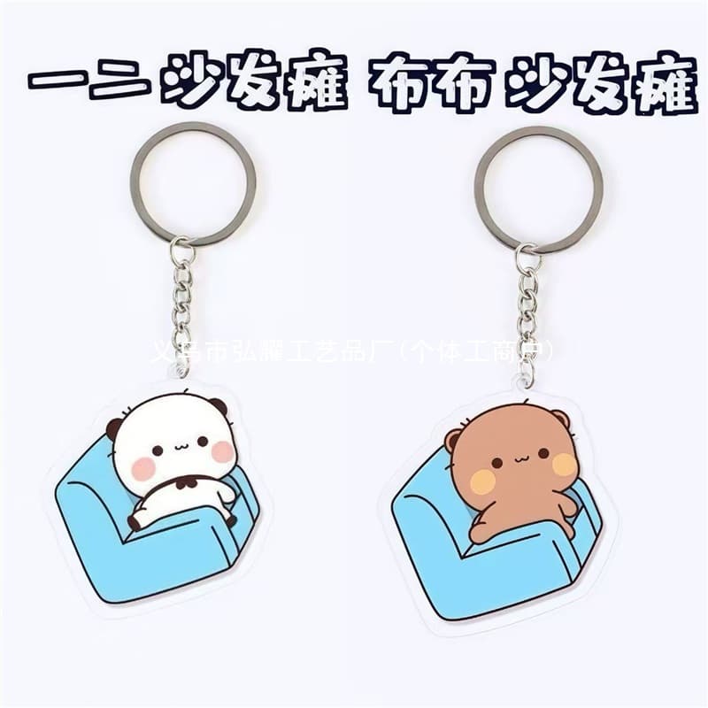 Cross-border Ichigo Ichie Little Panda High-Appearance Cloth Acrylic Anime Peripheral Keychain Backpack Accessory Pendant Hongyao