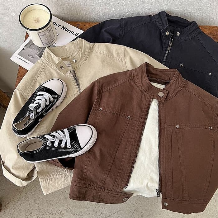 Boys' Jackets Autumn New Style 2024 Spring and Autumn Children's Pure Cotton Korean Motorcycle Jackets All-match Jackets for Small and Medium-sized Children