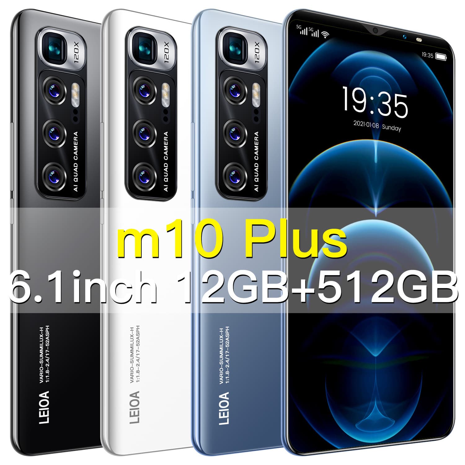 M10Plus Smartphone Android Large Screen 6.1 Inch Factory Stock Available Dual Core Processor 1GB RAM Smartphones