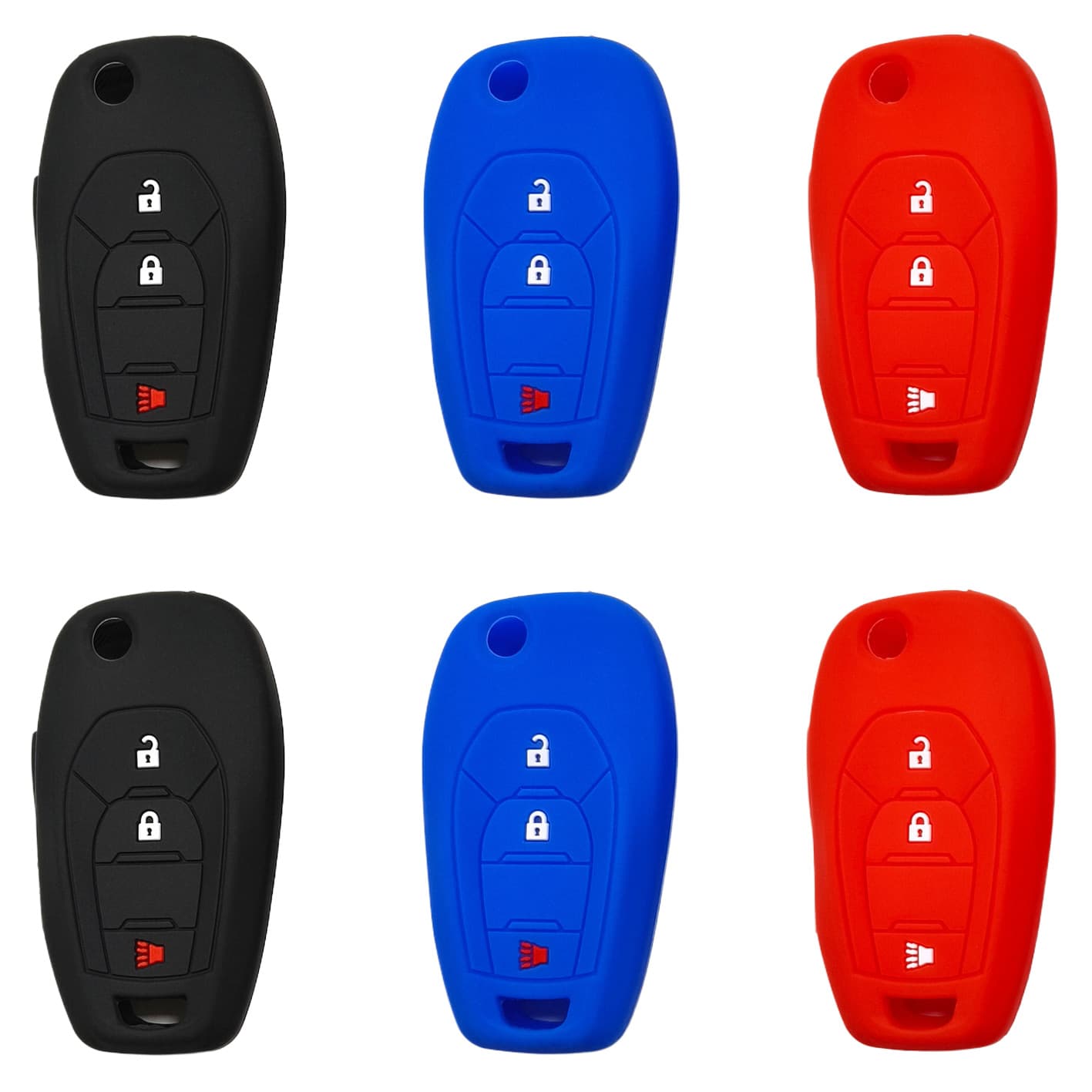 Silicone Key Case Cover for Chevrolet Cruze Sonic Trax Remote Key, Equinox Cavalier Key Fob Protector