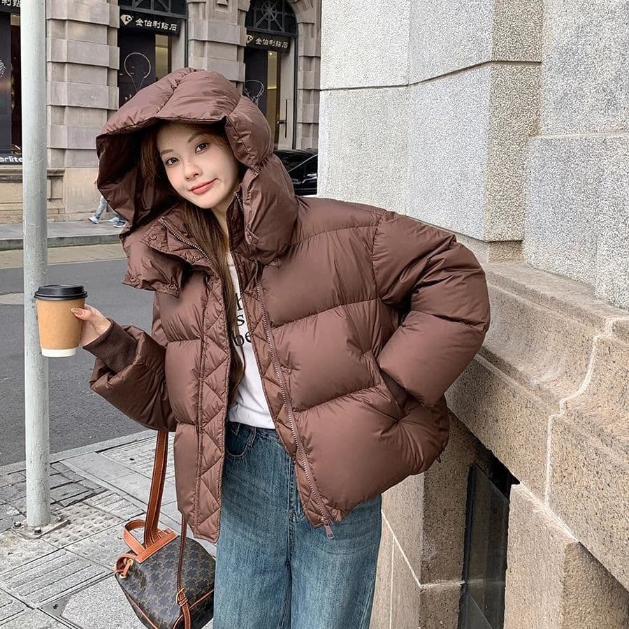 New Women's Korean Style Harajuku BF Loose Hooded Cotton Coat for Winter, Short-Friendly Outerwear