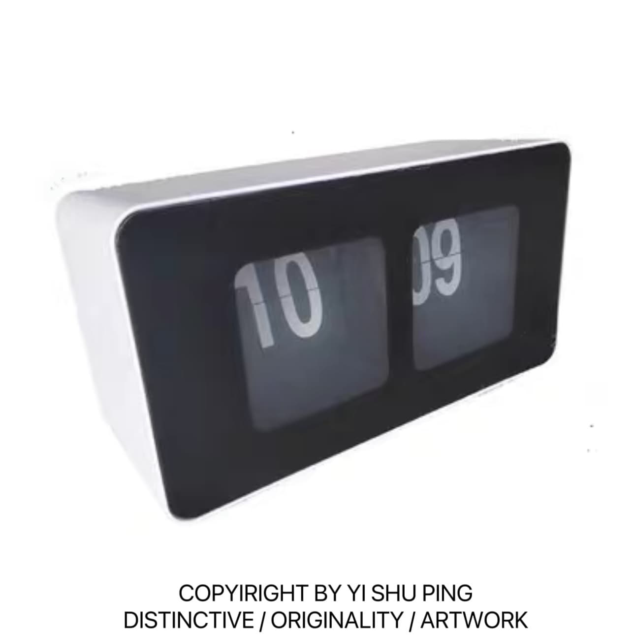*Yishu* Automatic Flip Clock, Intuitive Timekeeping, Creative Design, Simple Wall Clock with Large Digital, Plastic Table Clock