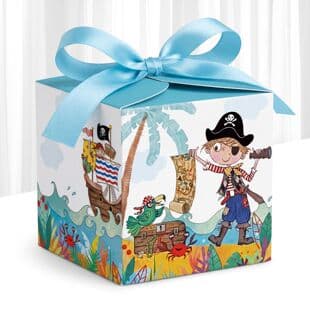 Cartoon Little Pirate Birthday Gift Wrapping Paper Box, Pirate Theme Birthday Party Favor Gift Box