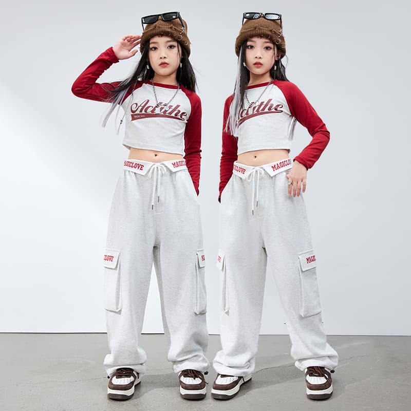 Jazz Dance Costume for Girls Hip Hop Street Dance Kids Fashion Dancewear Children's Performance Practice Outfit