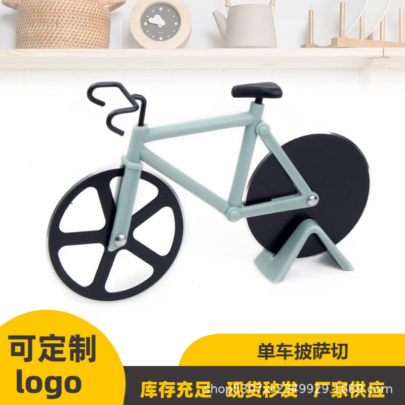 In-stock Creative Bicycle Tool Pizza Cutter Roller Slicer Dough Divider Dual-wheel Pizza Wheel Cutter