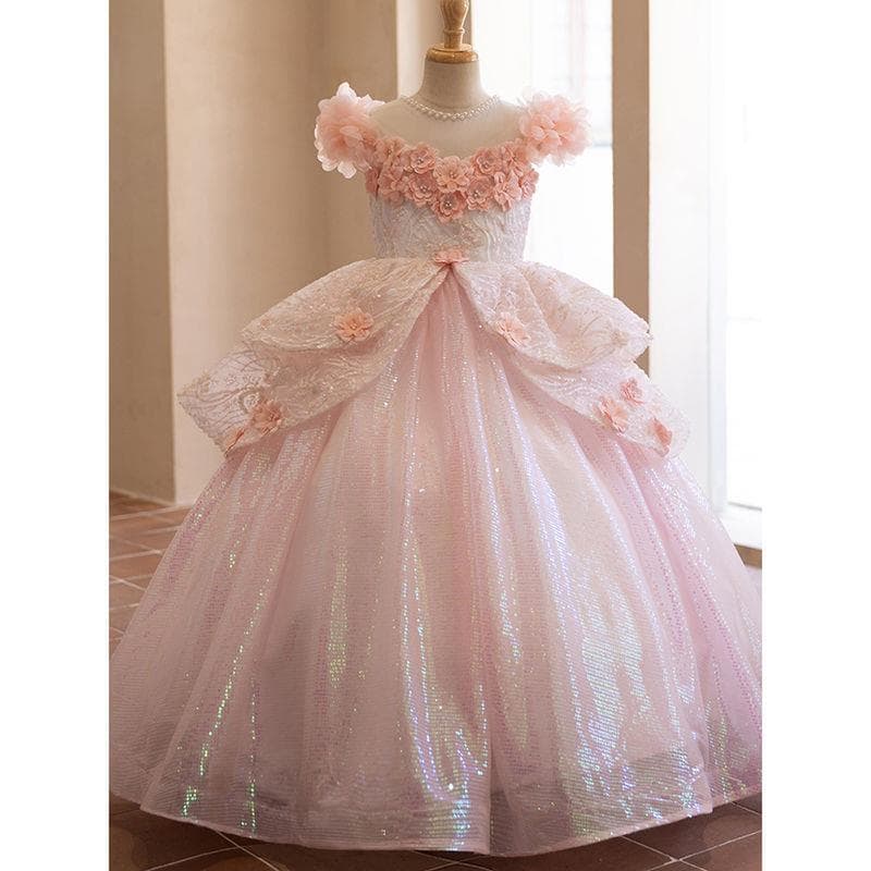 Trendy Princess Dress Super Fairy Girl Evening Gown T-Runway Show Children's Birthday Party Princess Dress Flower Girl Host