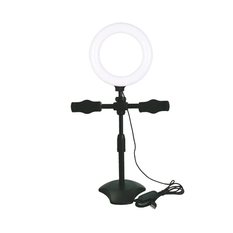RGB Beauty Fill Light Desktop Fill Light Live Streaming Fill Light Dual Phone Holder LED Fill Light Mobile Live Streaming Light