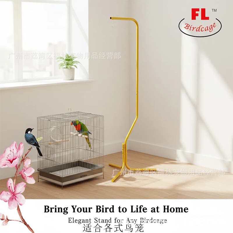 Fulin birdcage external bracket parrot food box drinking fountain fixed rack birdcage accessories metal hook bracket wholesale