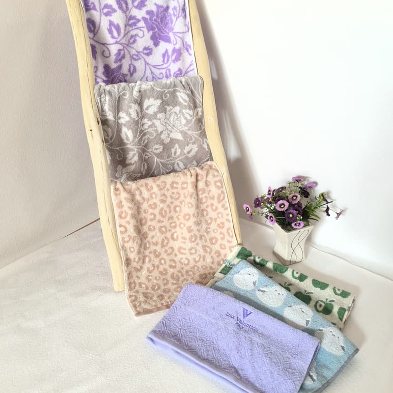 Export High-End Pure Cotton Yarn-Dyed Jacquard Valentino Embroidery Shindemaru Zero-Twist Yarn Towel Face Towel Washcloth