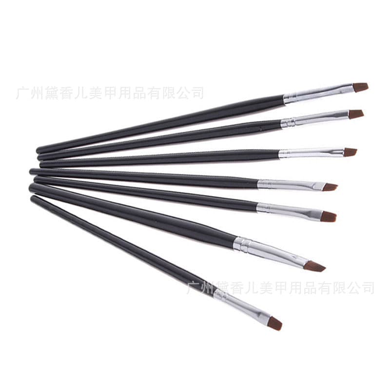 Nail Art Kit UV Gel Brush Set, 7-Piece Black Handle Nail Art Brushes, UV Gel Painting Brushes Wholesale