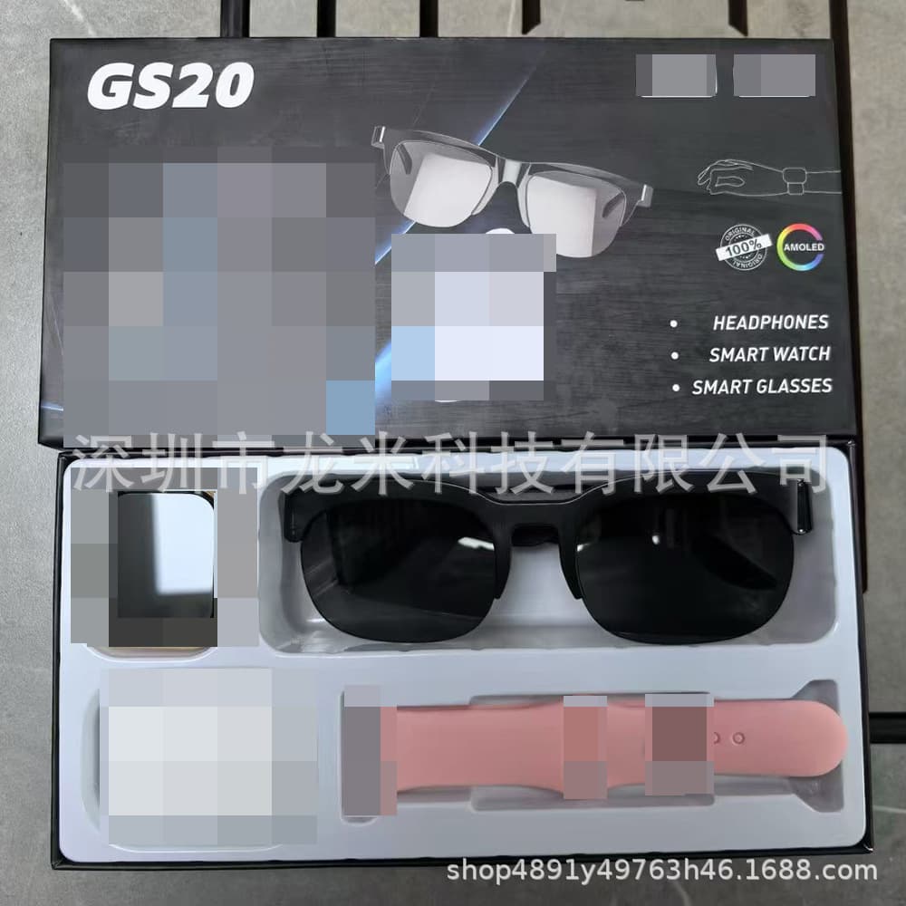 New GS20 Smart Watch S12 Bluetooth Earbuds Smart Glasses 3-in-1 Set with Calling, Sports, and Step Tracking - Factory Direct