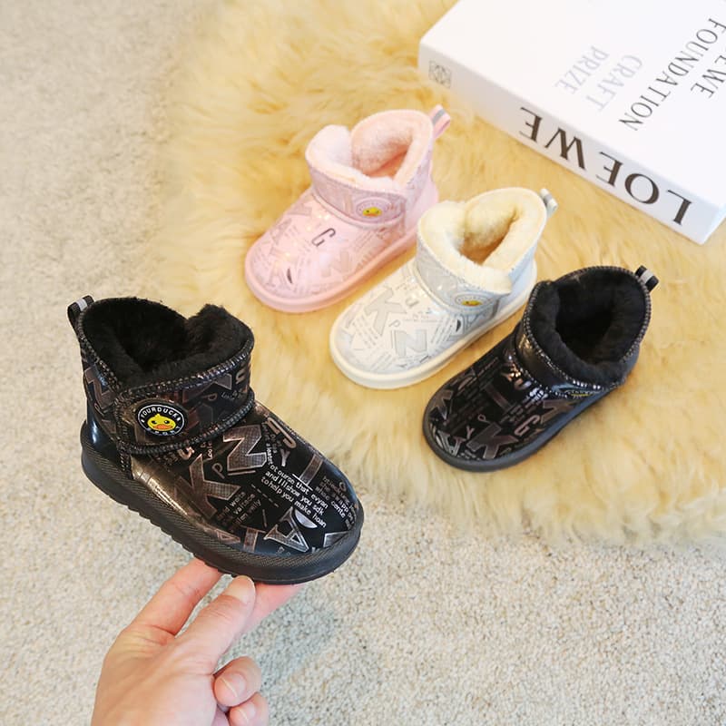 New Style Children's Snow Boots Unisex Winter Thickened Fleece-Lined Warm Cotton Shoes Anti-Slip Children's Cotton Boots 2005