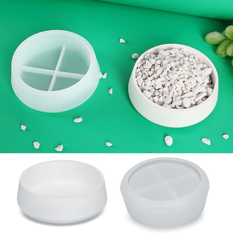 DIY Cement Plaster Candle Glossy Storage Bowl Resin Epoxy Mold Candle Container Storage Box Silicone Mold