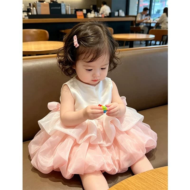 One-year-old dress baby girl birthday princess tutu skirt 2026 new sweet style children's flower girl dress