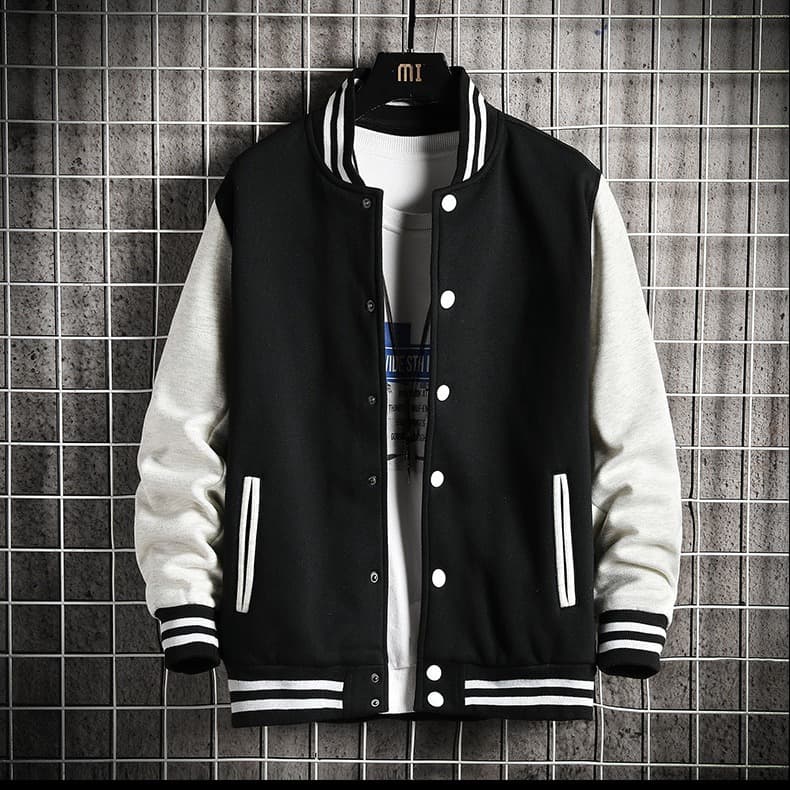 Autumn Winter Baseball Jacket Hoodie DIY Printing Custom Logo Fleece-Lined Class Uniform Jacket Sportswear Custom Wholesale