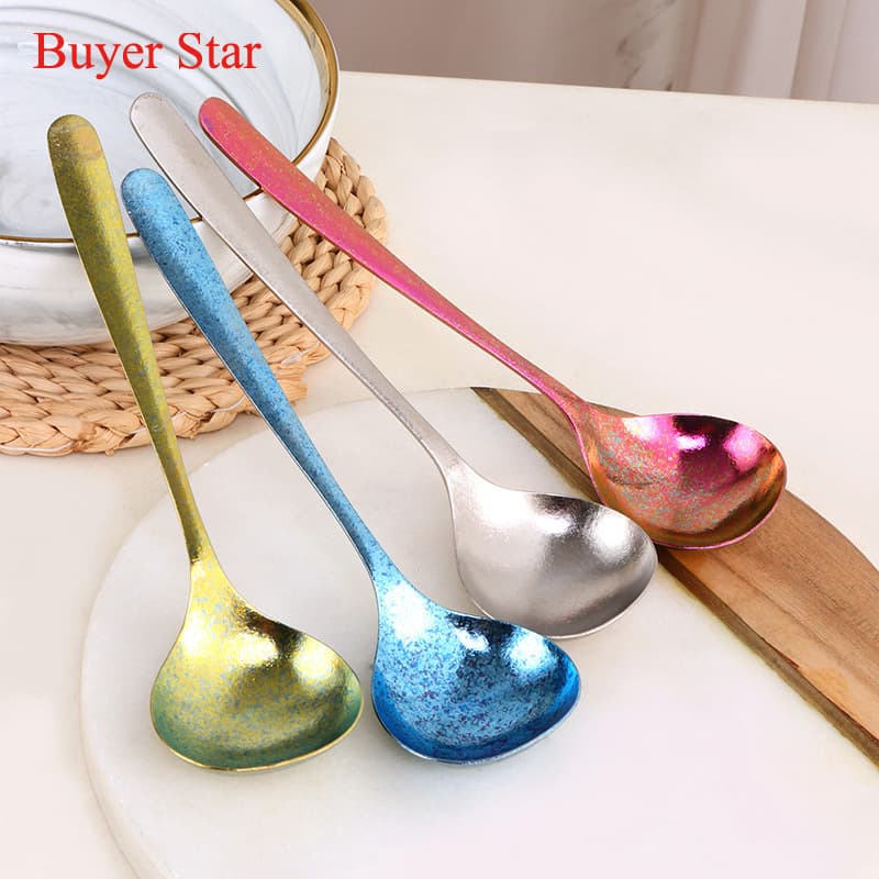 Pure titanium Korean soup shell, new Chinese cooking spoon, lightweight household party hot pot spoon, outdoor portable spoon