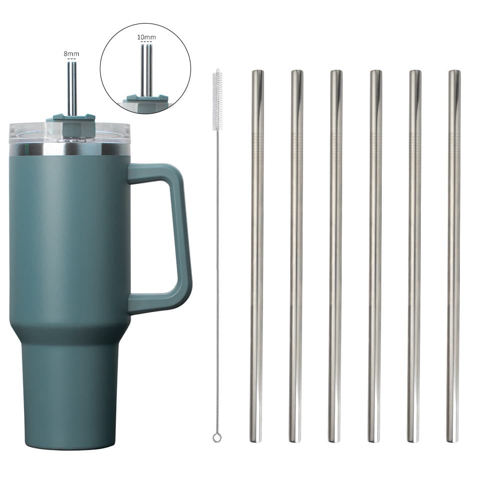 US Amazon 40oz Car Cup Straw 30oz Large Capacity Ice Cup 304 Stainless Steel Straw Set