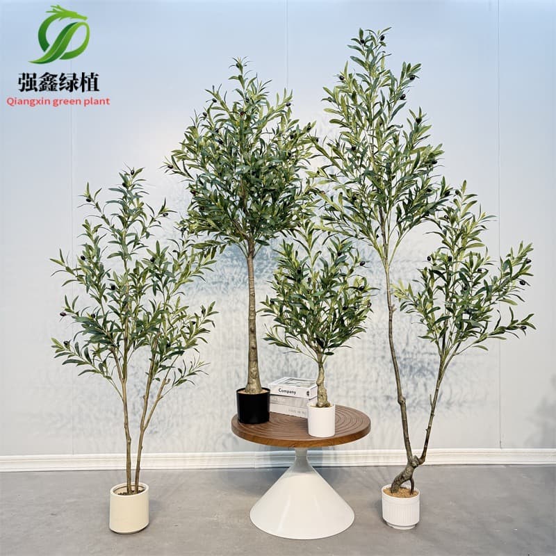 Artificial Olive Tree Potted Plant Simulation Olive Bonsai Home Decoration Green Plant Large Tree Ornament Cross-border Foreign Trade Detachable