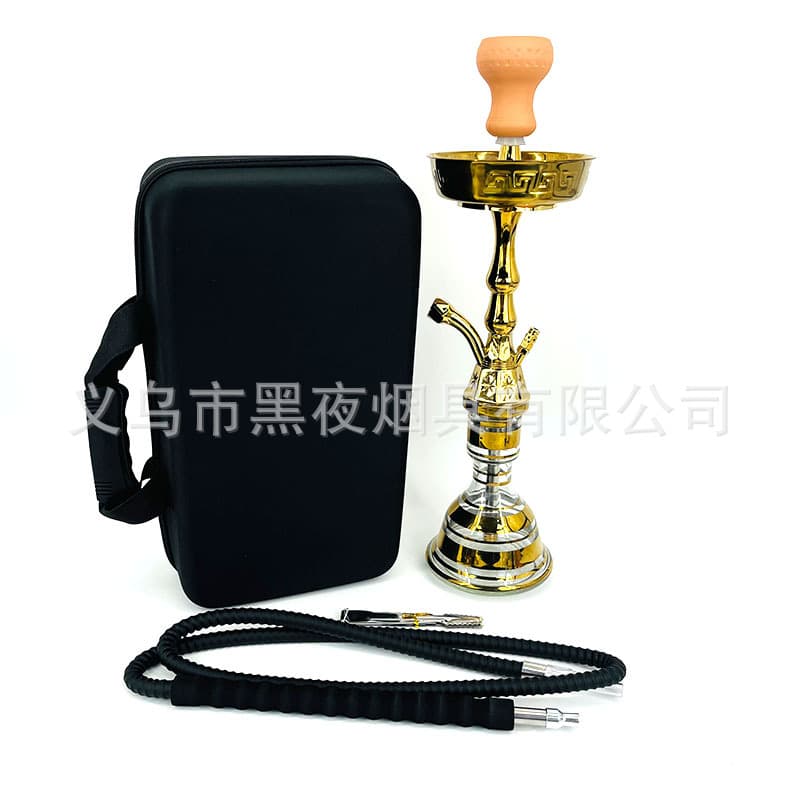 Cross-border Product Supply Arabic Hookah Set Egyptian Style with Carrying Case Shisha Single Hose Hookah