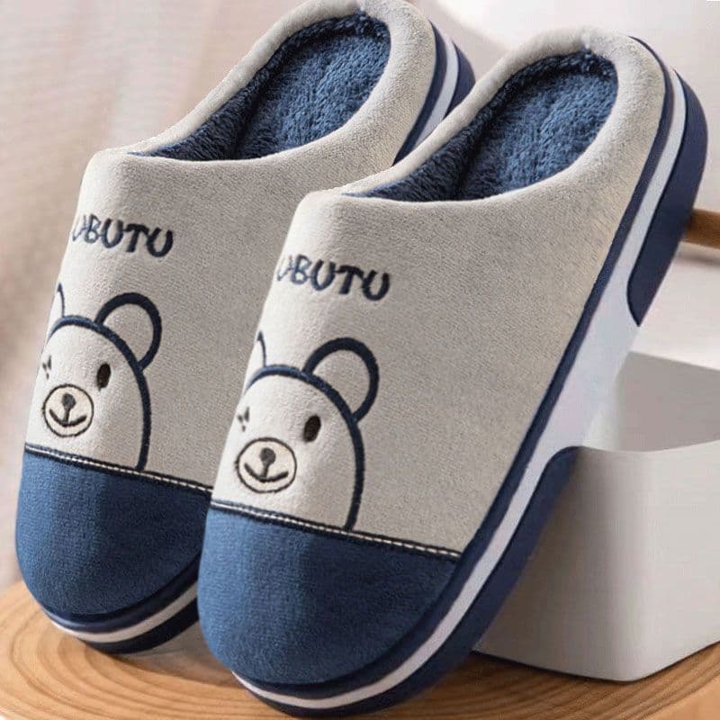 New 2025 Cotton Slippers Men Women Winter Thick Sole Anti-Slip Indoor Warm Home Slippers Couples