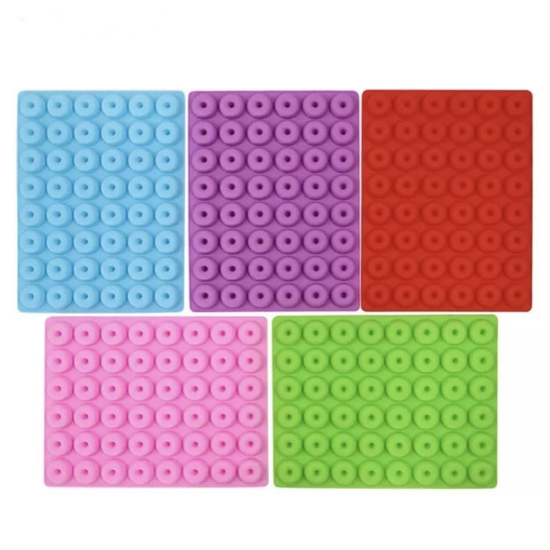 48-Cavity Donut Silicone Mold for Gummy Candy, Chewy Candy, Wax Bottle Candy, Chocolate, Resin DIY Mold