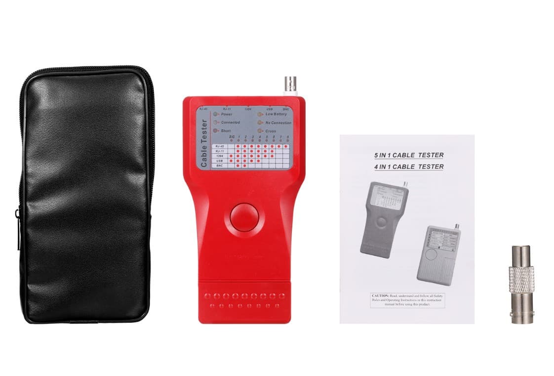 5-in-1 Multifunctional Network Cable Tester for RJ45 RJ11 UTP STP BNC Cables