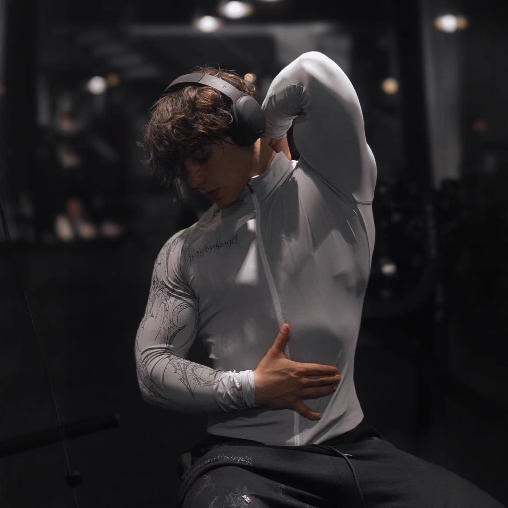Breathedivinity American fashion brand men's sportswear gym bodybuilding tights fitness zipper jacket