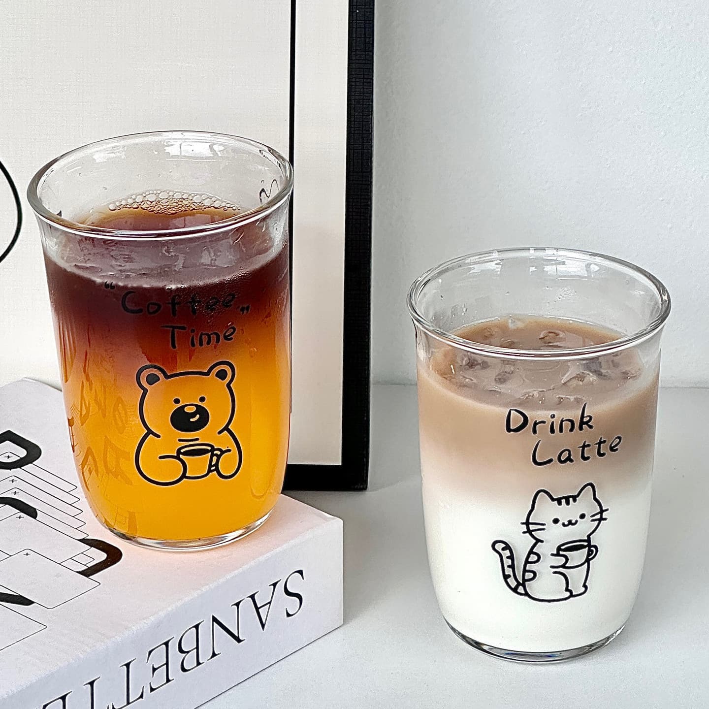 Ins Style Glass Cold Brew Coffee Cup, Borosilicate Coffee Cup, Cafe Glass Cup, Milk Cup, Simple Thickened Water Cup